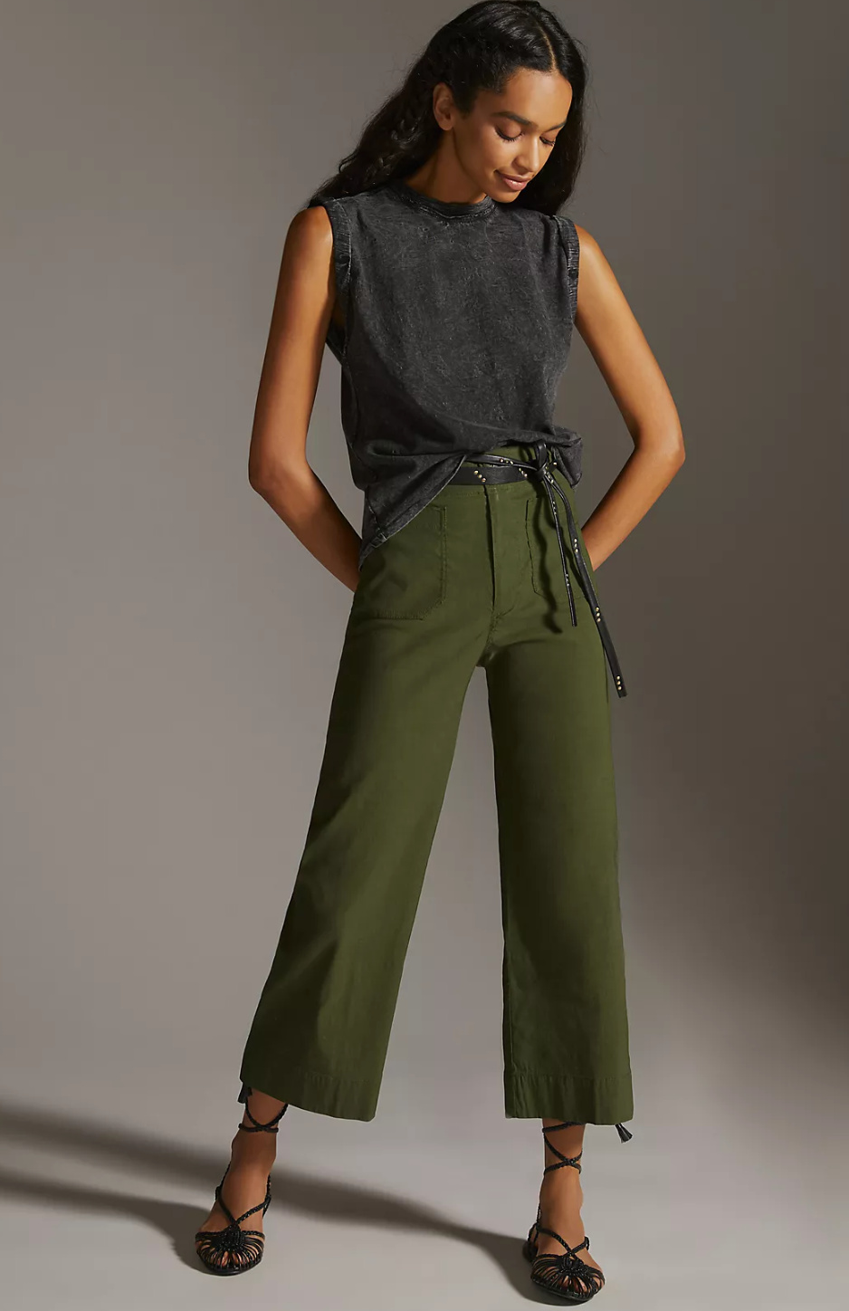 Ladies cropped 2024 summer trousers